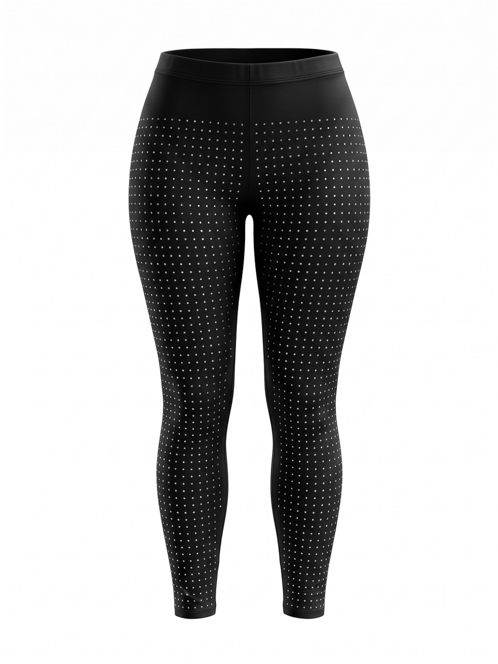 Vocal Black Studded Leggings with Rhinestones
